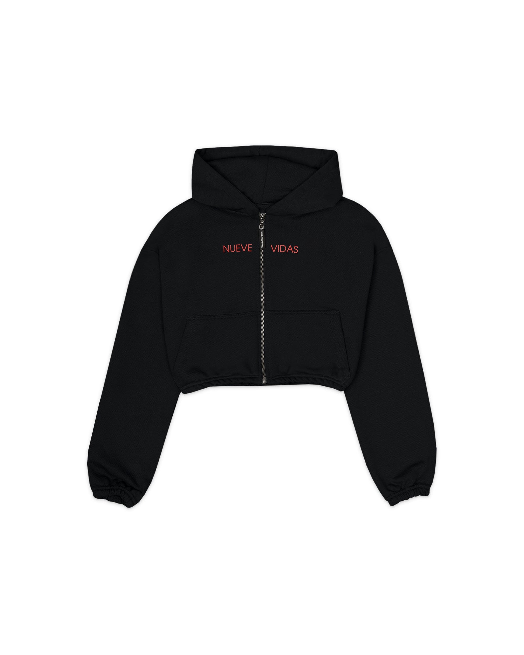 HOODIE CROP ENRESORTADO NINEFOLD WHISKER TALES  NEGRO