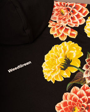 HOODIE FLOWERS ART NEGRO