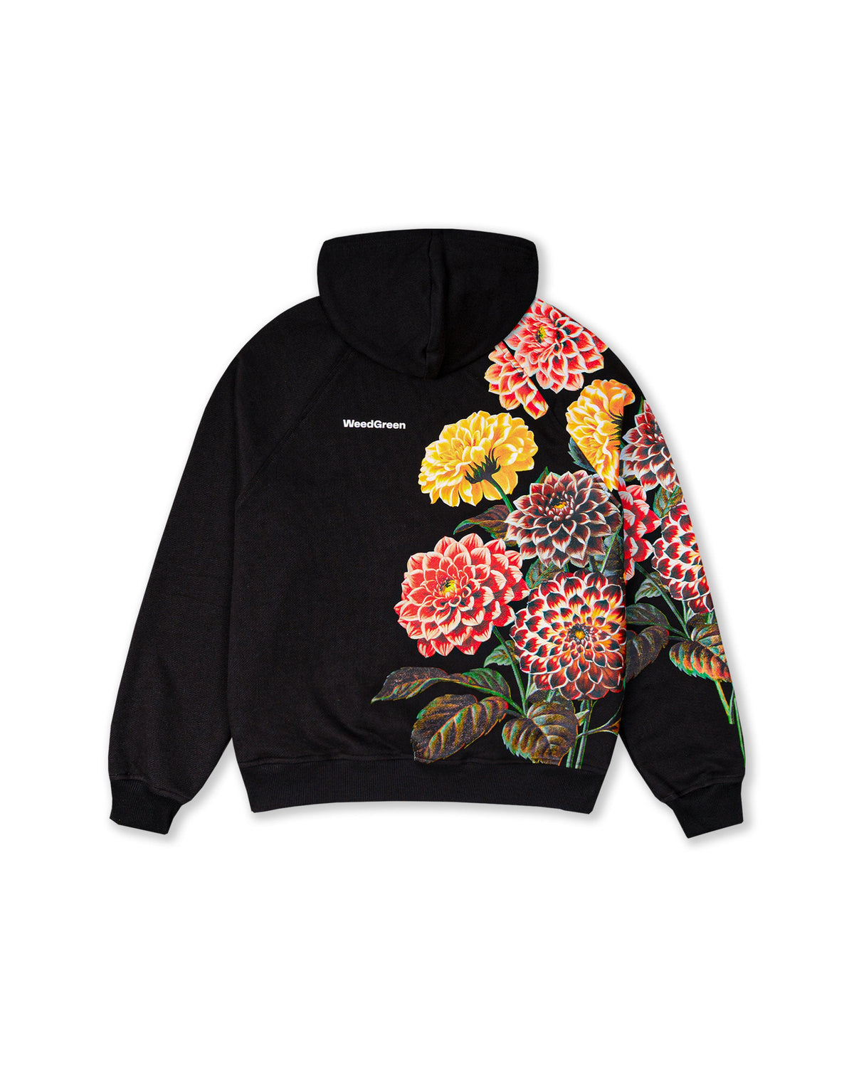 HOODIE FLOWERS ART NEGRO