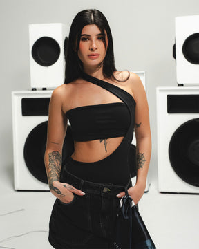 BODY  SUIT HALO NEGRO